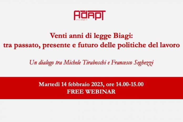 Webinar Adapt sui 20 anni della legge Biagi